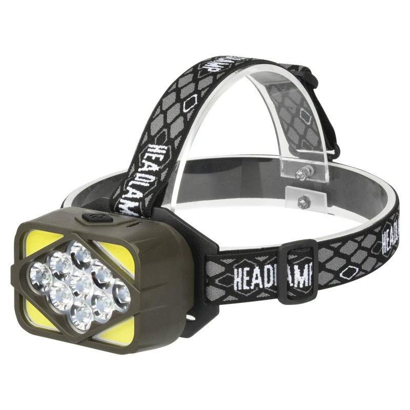 Super Bright COB Headlamp 8/9/11/12/13 Light Beads 2000 Lumen Headlight Portable Work Head Lamp Flashlight for Hiking Camping Fishing Outdoor