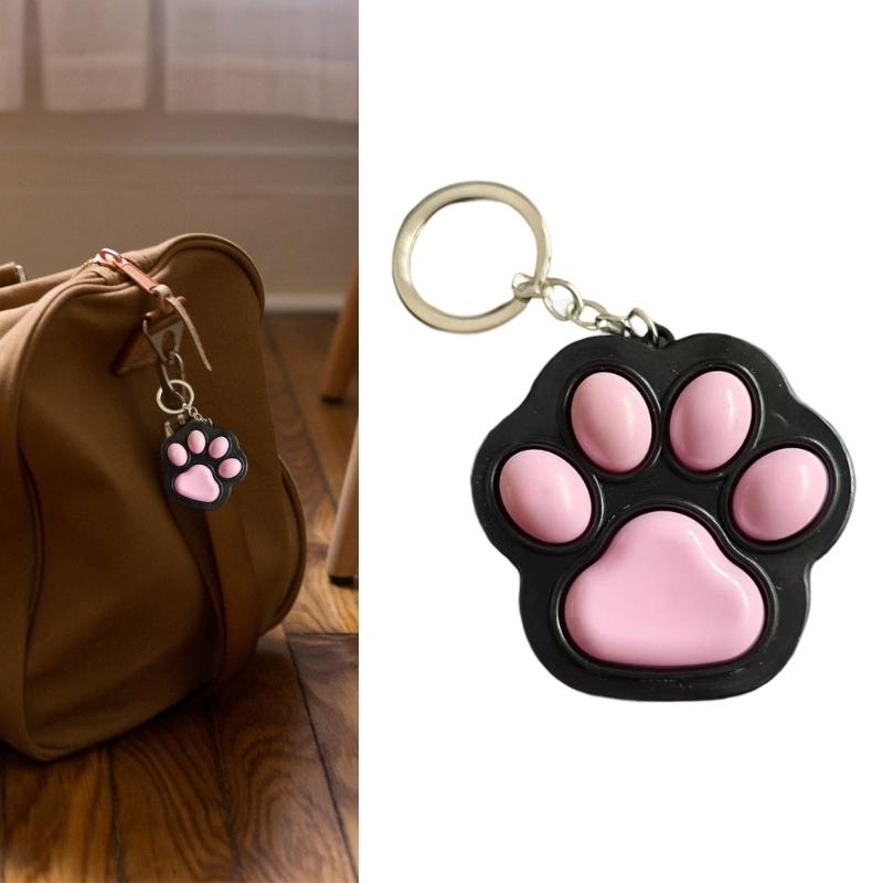 Tragbarer Katzenkralle Schlüsselanhänger Stressabbau Spielzeug Weicher Silikon Schlüsselanhänger für Rucksack Handtasche Reisen Büro Styles