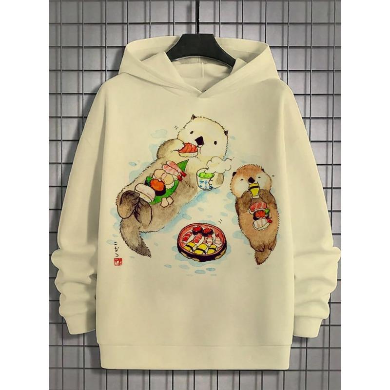 Toamna și iarna Animal Art Men's Hanorac Stil japonez Harajuku Fashion Casual Sport Hanorac Model Toamna și iarna