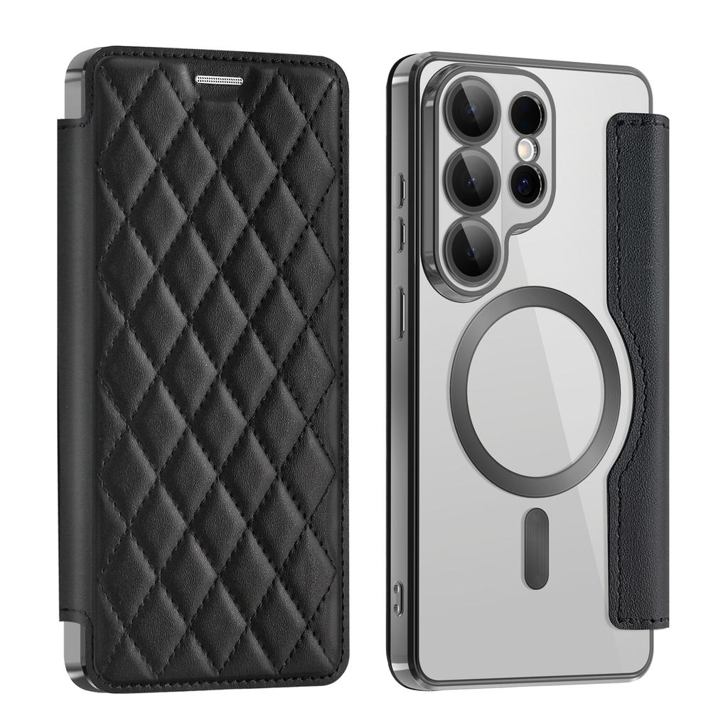 Flip Card Slot Wallet PU Leather for MagSafe Plating Case for Samsung Galaxy S26 Ultra S25 Edge S24 S23FE S22 Plus A57 A37 Cover