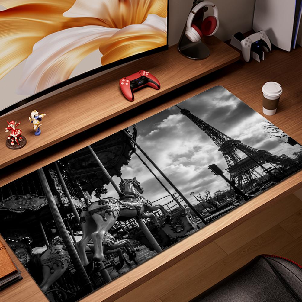 New Mouse Pad Gamer France Paris Eiffel Tower XL Computer Custom Large Mousepad XXL Office Carpet Non-Slip PC Table Mat