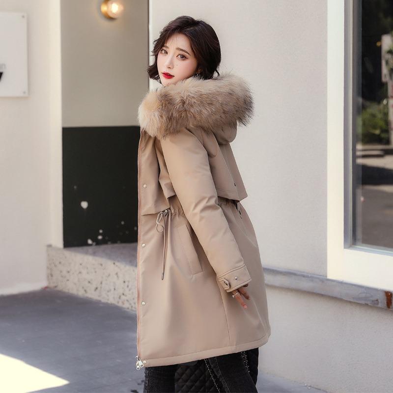Thicken Parkas Winter Jacket Casual Long Coat Wool Liner Hooded Parkas Fur Collar Warm Snow Outwear