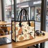 Cute Fox Print Tote Bag Autumn Pumpkin Pattern Casual Large Capacity Shopping Shoulder Handbag