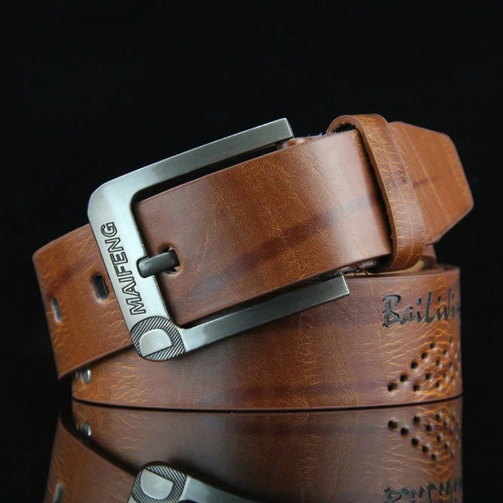 New Casual Men's Belt, Pin Buckle Belt, Retro Rivet Belt