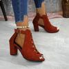 2026 Fish Mouth Sandals New Summer Versatile Cutout Metal Buckle Non-Slip Wear-Resistant High Heels