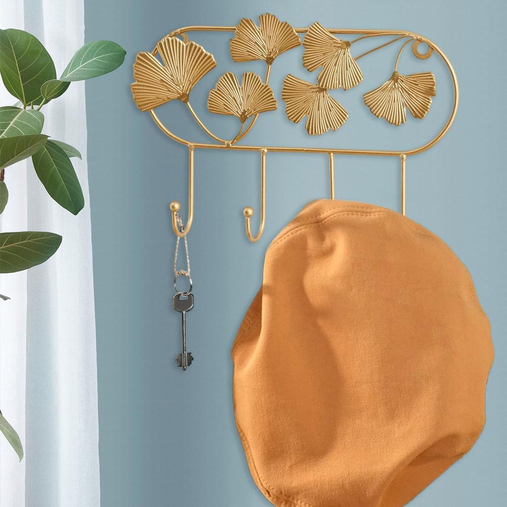 Wall Hook Wall Mount Multipurpose Ornament Leaf Design Easy to Install Decorative for Balcony Dorm Garden Bathroom Kitchen