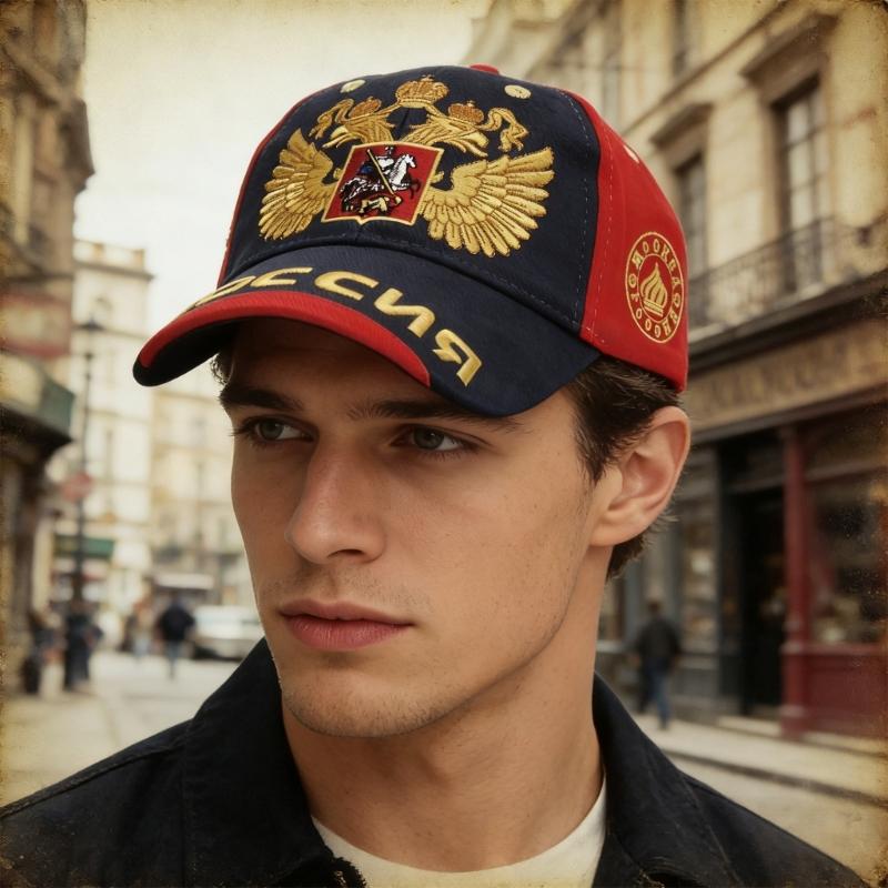 Russian Style Baseball Cap Cotton Adjustable Size 56cm to 60cm With Embroidery For Men Women Kids