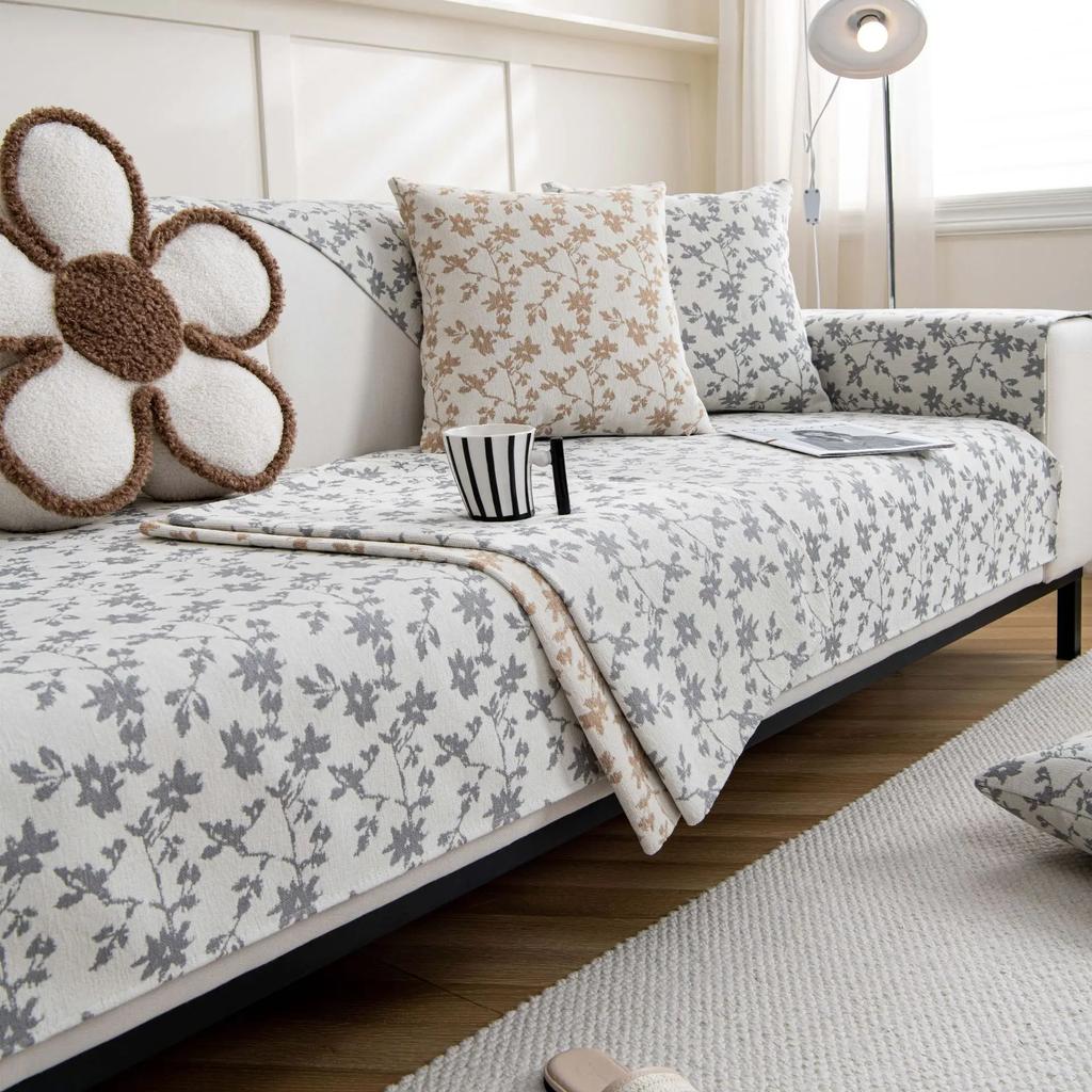 Nordic Sofa Cushion Chenille Four Seasons Universal Non-Slip Cushion Simple Modern Fabric Cover Universal Sofa Cover