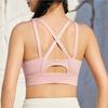 High-strength Shockproof Gathered Fitness Wear with Fixed Cups Thin and Beautiful Back Yoga Wear Front Zipper Sports Bra