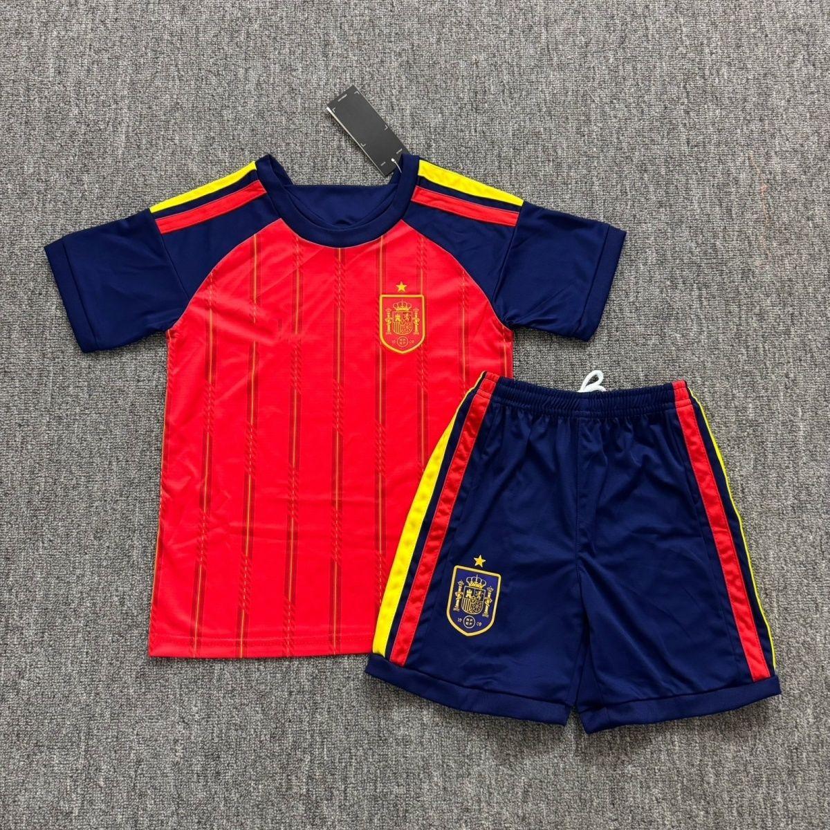 Spain 2026 World Cup Home & Away Kids Jersey Kit Set - Short Sleeve Football Strips 16
