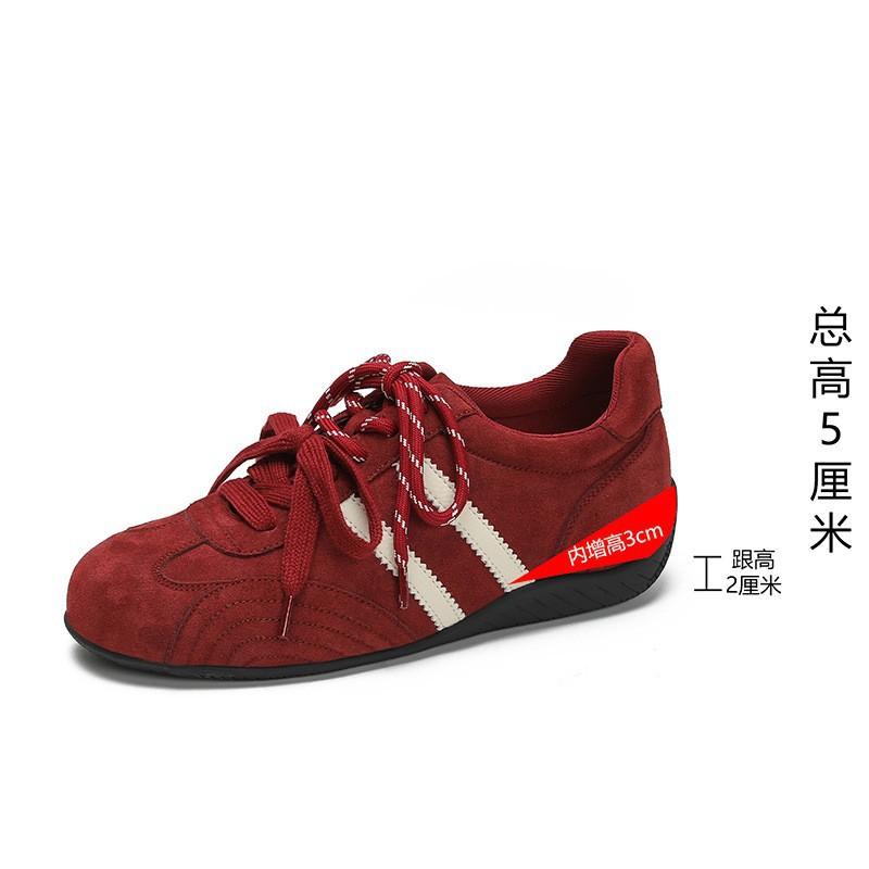 

Cowhide version~ leather 5CM inner height increase ballet training shoes women s retro new autumn and winter soft-soled sports Forrest Gump shoes 35