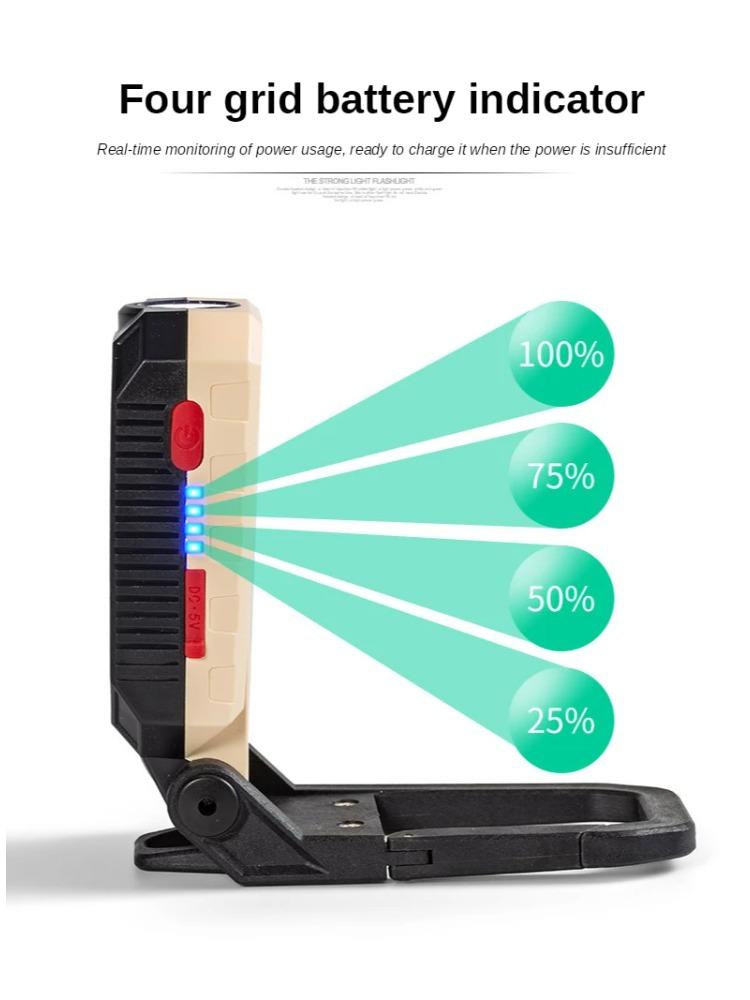 COB Portable Work Light USB Rechargeable Emergency Repair Light Mobile Light Source Flashlight