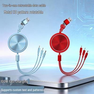 3-in-1 Rotating Decompression Multi-Functional Charging Cable with Custom Logo