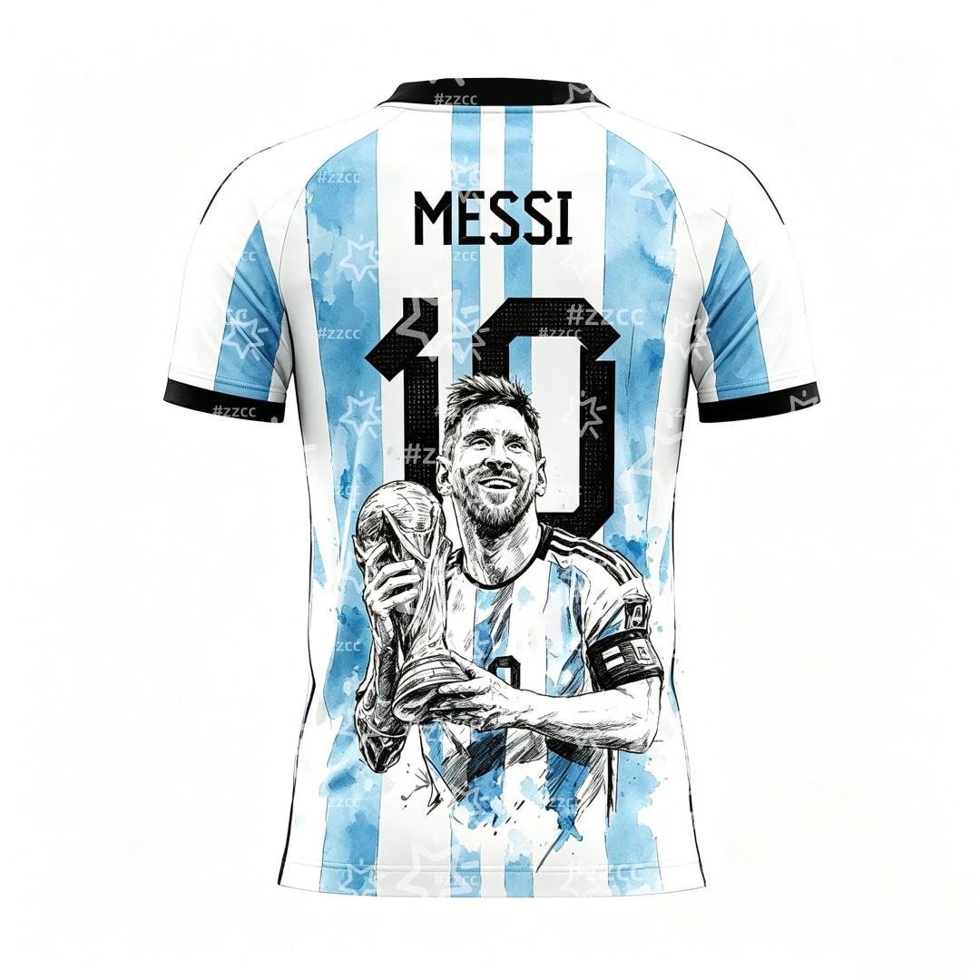 MDHAO xin nan zhuang  3D txu Nieuwe Messi Zomer 3D Printbare Familie Kleding Voetbalshirt T-shirt Is Los en Comfortabel Geschikt voor Dagelijkse Kleding 4XL