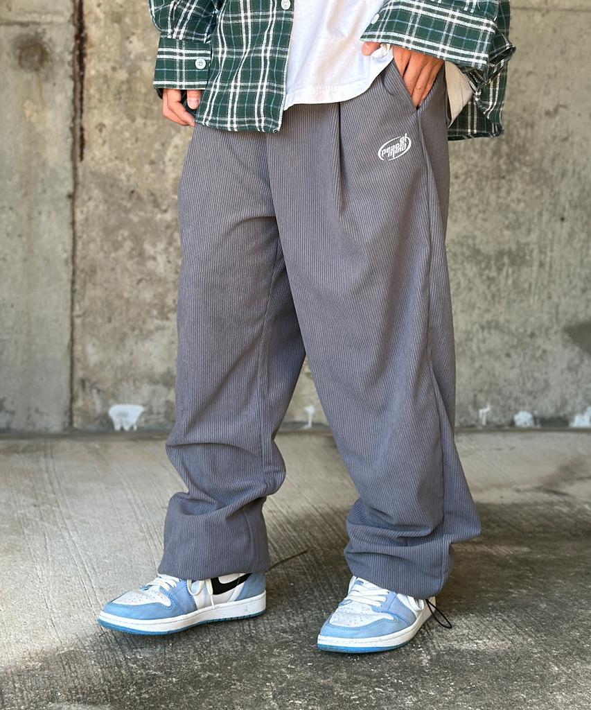 PEACEOFMIND Corduroy Balloon Pintuck Pants (Gray)