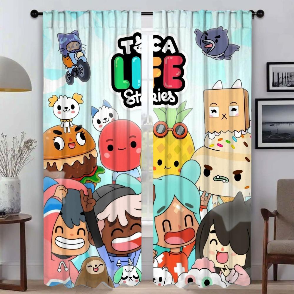 Tocas Life World Priečkový záves do izby 2 panely Domáce interiérové závesy Halloweenska dekorácia Tieniace závesy Tyl do spálne