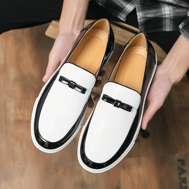 Spring Autumn Men's Tassel Shoes Thick Sole Wear Resistant Classic Loafers Shoes White  Men Shoes