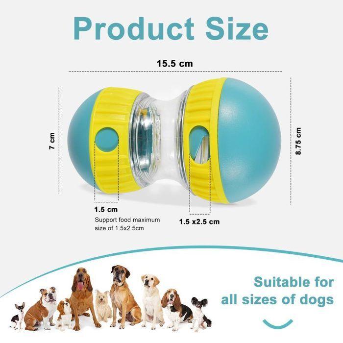 Jouet intelligent pour chien - KIBTOY - Rolling Feeder - Bleu - ABS alimentaire - Distributeur de friandises interactif