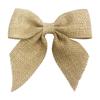 Handmade Gold & Blue Burlap Christmas Tree Bows (5cm)