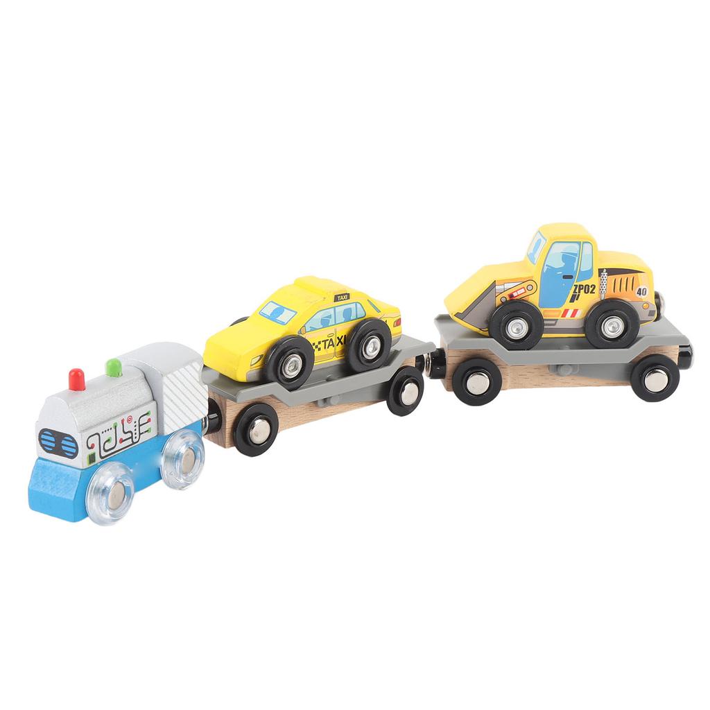 Wooden Train Set Child Friendly Safe Portable Colorful Wood Toy Train Set for Major Brand Boys Girls