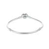 Pandora Brilliant Heart Shape Chain Clasp 925 Silver Cubic Zirconia Bracelet Women's Silver 590727CZ16