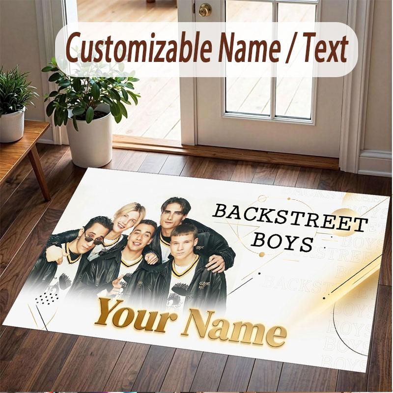 Custom Rug Backstreet Boys Pattern Print Name Text Soft Non‑Slip Floor Carpet for Home Indoor Decoration