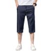 Summer Lyocell Men's Denim Shorts Three-dimensional Mid-waist Loose Straight Cropped Pants Stretch Cool Mid-pants For Men