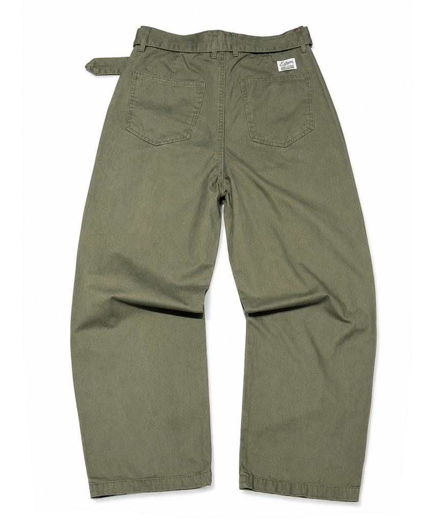 STIGMA Washed Belt Curved Pants Khaki