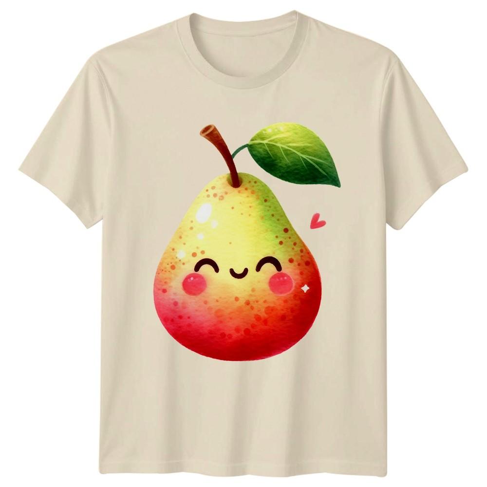 Cute Smiling Happy Pear Fruit TShirt Kawaii Food Fruits Birthday Gift