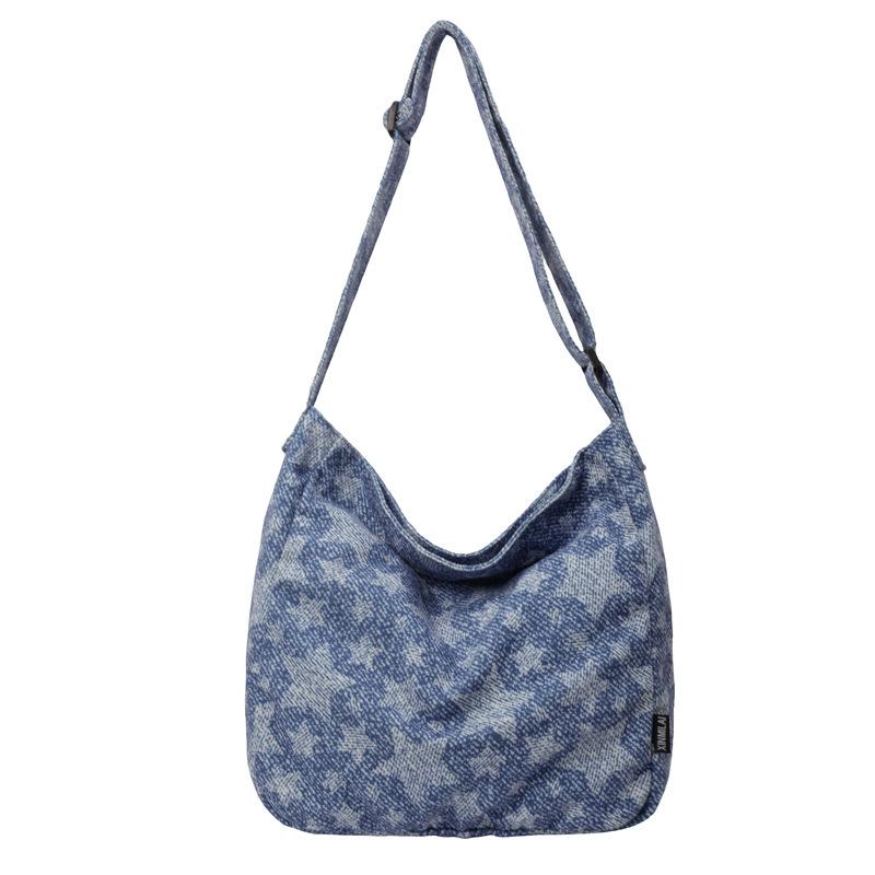 

Женская большая вместительная пригородная сумка через плечо, джинсовая большая сумка контрастного цвета