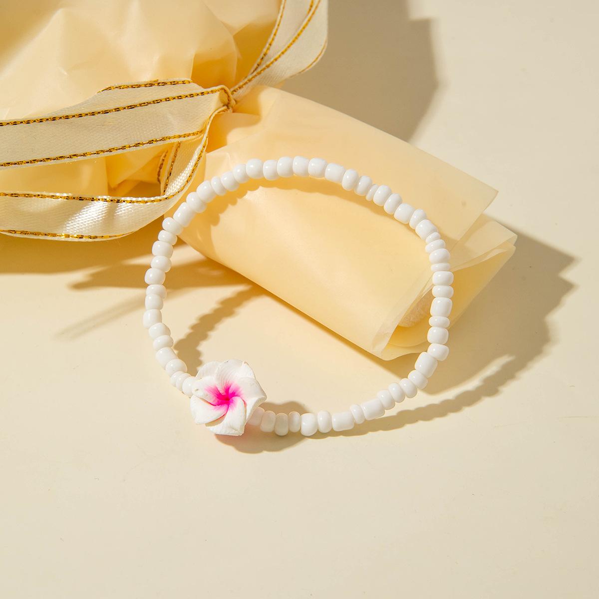 Популярный браслет-цветок из мягкой глины ручной работы с бусинами простой ювелирный изделия оптом