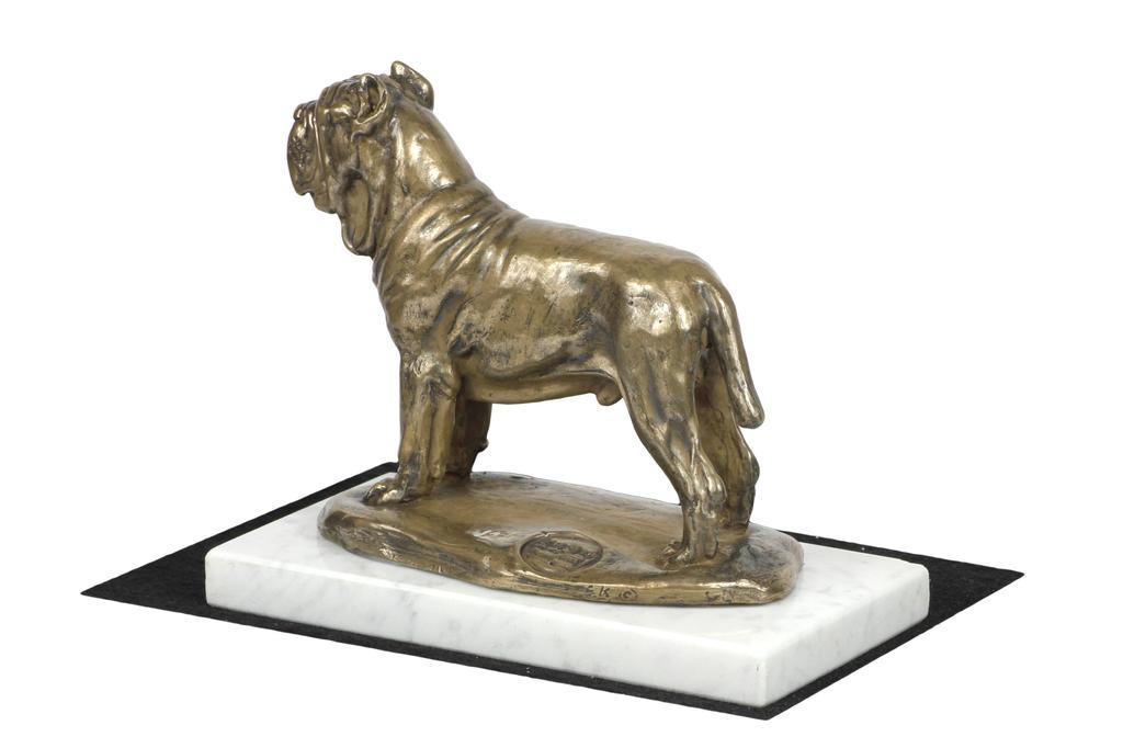 Neapolitan Mastiff, Mastino Napoletano - Dog Figurine, Statue On White Marble, Trophy for Art-Dog Dog Show Exhibition