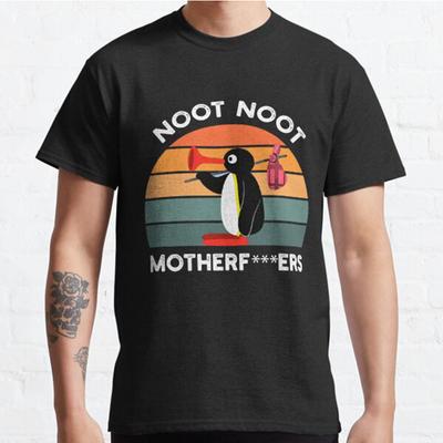 Übergröße S-3XL Noot Noot Motherf Pingu Shirt T-Shirt mit Pingu-Aufdruck Herrenoberteile Modekleidung T-Shirts