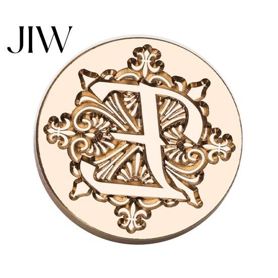 Sello de Cera para Invitación de Boda, Cabeza de Sello con Inicial del Alfabeto Iris A-Z, Cabeza Selladora de Latón Grabado para Envoltura de Regalos, Sellado de Invitaciones, Sobres, Diario