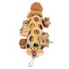Parrot Foraging Chew Toys Woven Bamboo Basket Bite Resistant Bird Parrot Chewing Toy with Pinecone for Bird Cage