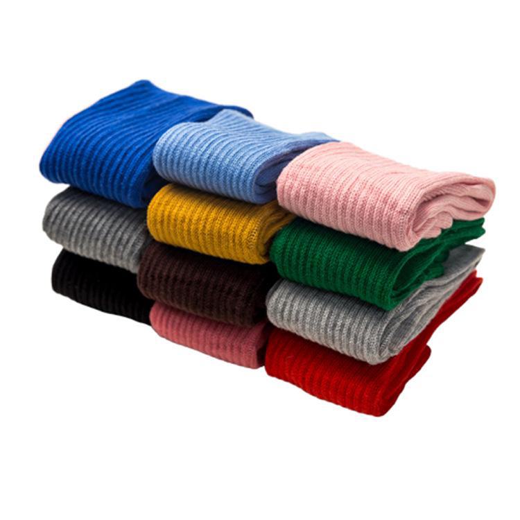 Spring Girls' Cotton Socks - Solid & Candy Colors, Ages 1-8