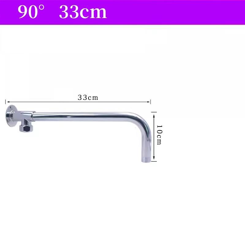 19-52cm Shower Head Extension Arm Wall Mounted Stainless Steel Rainfall Extend Pipe Tube Shower Holder Base Bathroom Accessories