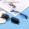 Retro Rimless Sunglasses for Women Men Trendy Frameless Rectangle Sun Glasses Retro Shades Fashion Summer Travel UV400 Eyewear