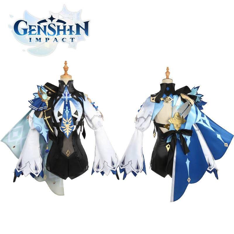 Eula Impact Genshin Cosplay Costume Fashion Pu Bodysuit Set Costume Christmas