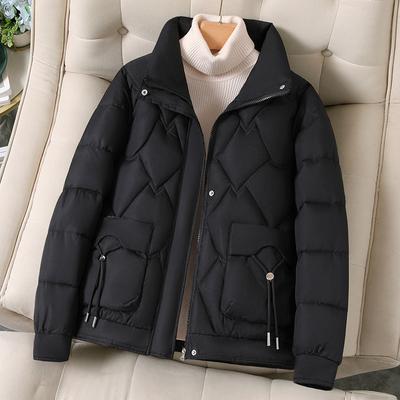 Daunenbaumwolljacke Damenmantel Winter Damen Neu Locker Schlank Kurz Wattiert Baumwollwattierte Jacke