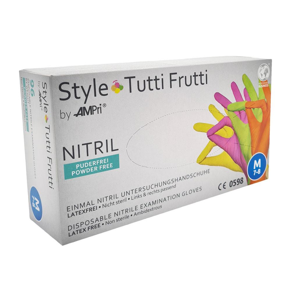 Nitrile Gloves Colorful Ampri Style Tutti Frutti 96 Pieces Carton 10 Pack