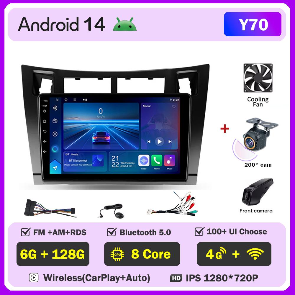 For Toyota Yaris XP90 2005 - 2012 Car Radio Player Car Carplay Screen Autoradio Mirror Link Car Intelligent Systems Touch Screen
