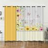 Curtains Sunflower Plant Bedroom Curtains Digital Printing Blackout Curtains No Punching