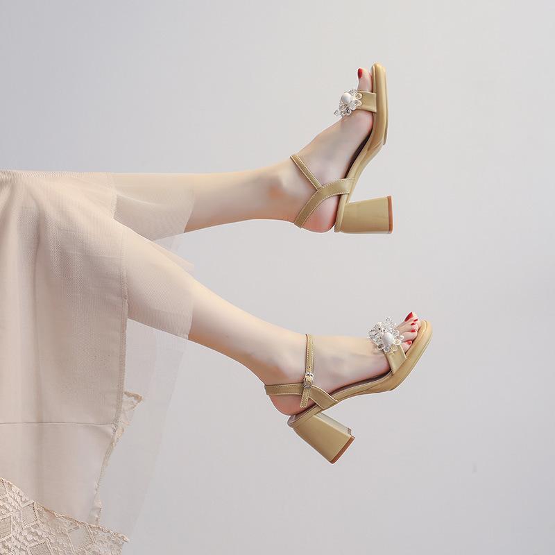 762-3 Premium Temperament High Heels Children's Summer 2025 New Thick Heel Versatile Summer Sandals