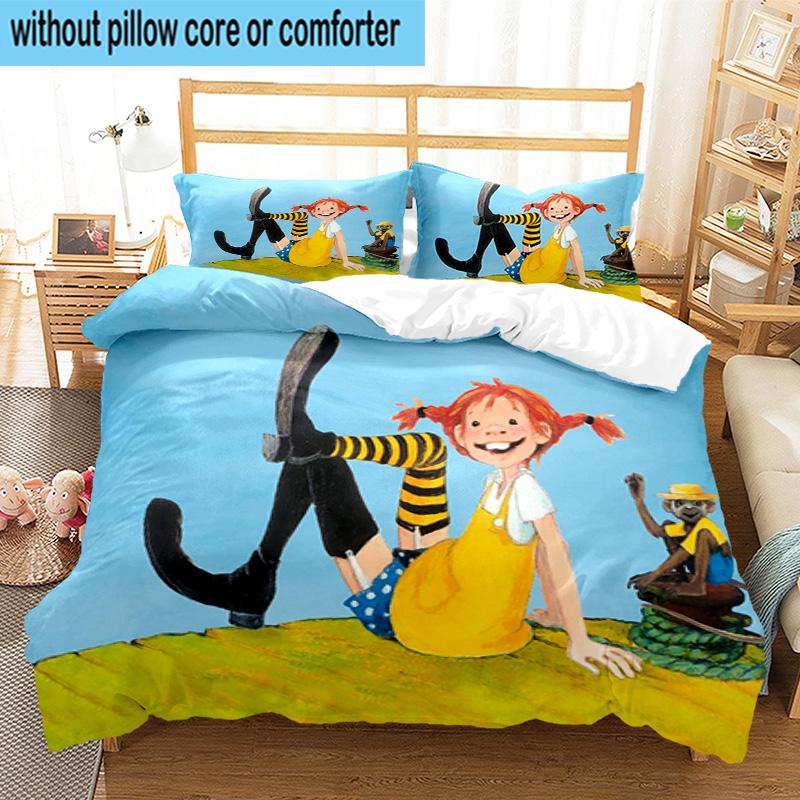3PCS Pi-ppi And Horse Friendship 3pcs Bedding,Including 3PCS Duvet Cover And 2pcs Pillowcases Perfect for Christmas,Ideal for Bedroom, Dormitory