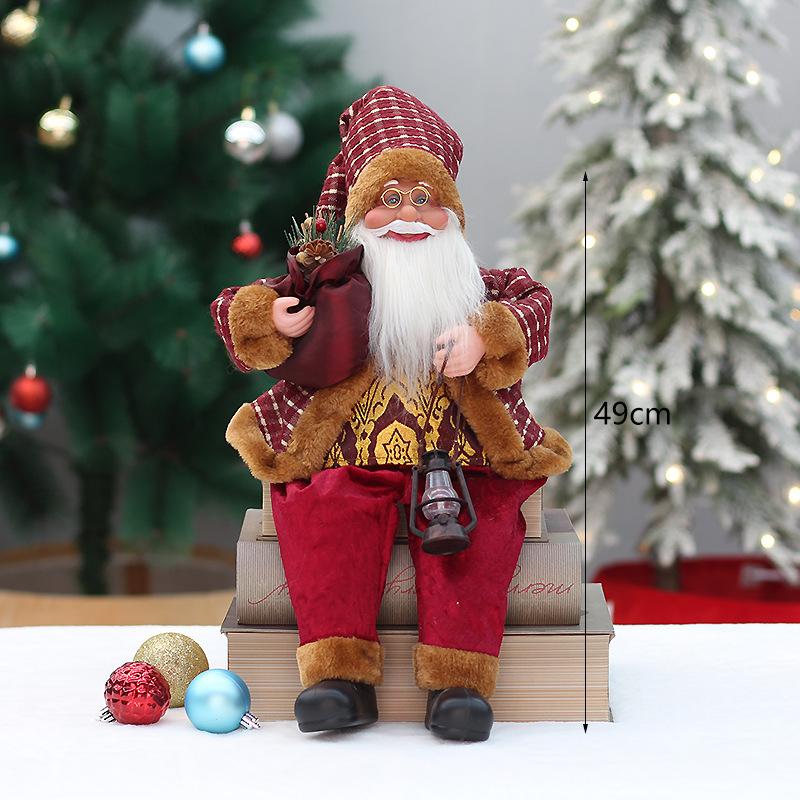 46Cm Standing Santa Claus Doll Supermarket Window Hotel Santa Claus Party Christmas Decorations