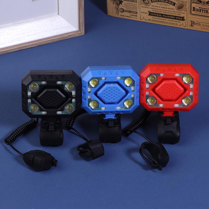 Bike Light Electronic Bell Mountain Bike Horn Type-C Rechargeable Cycling Warning Lamp Cycling Headlight For Night Safety Riding