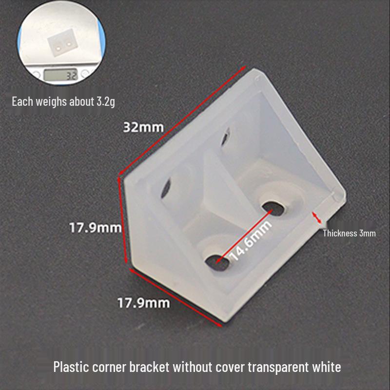 Diswei L-Shaped Plastic 90° Corner Bracket for Shelves and Cabinets