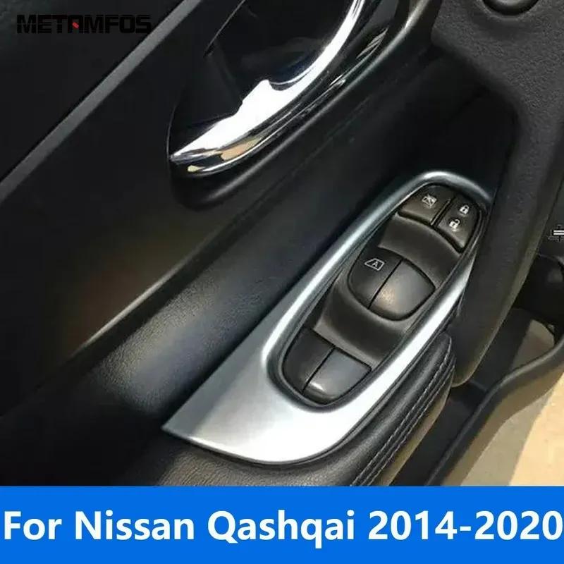 For Nissan Qashqai 2014-2018   Matte Ide Door Armrest Window Lift Switch Cover Trim Interior Accessories Car Styling