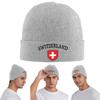 Znak Švýcarska Vlajka Teplá Pletená Čepice Zimní Pletená Čepice Čepice Beanie Hip Hop Čepice pro Unisex